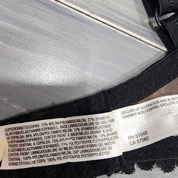 B.Tempt'd Underwire Bra Tied In Dots T-Shirt‎ Bra 953228 Black 32D - Picture 6 of 7